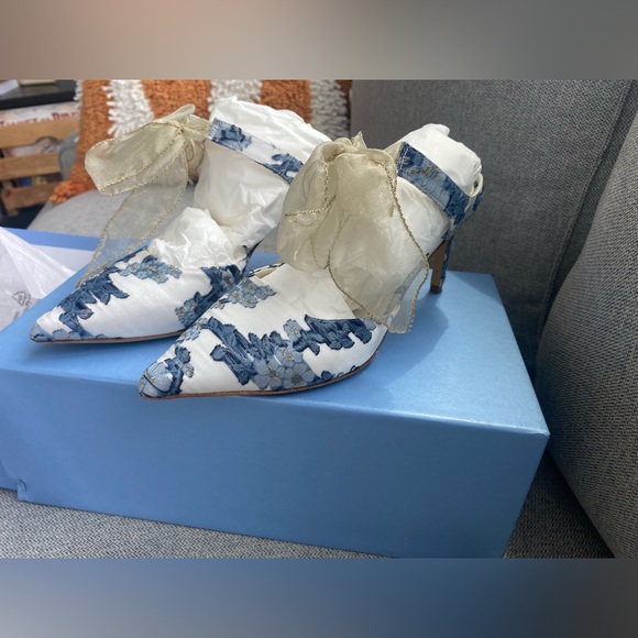 Anthropologie Something Bleu Heels - Picture 3 of 7